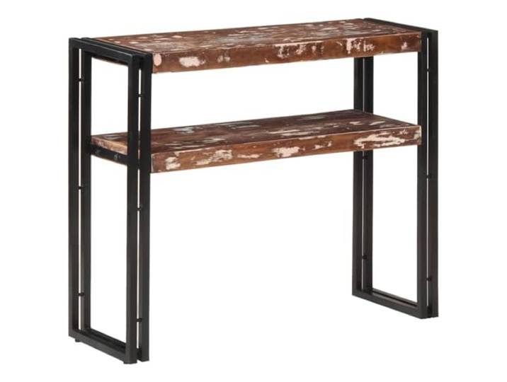 HFUDPOF Konsolentisch 90x30x75 cm Altholz Massiv Zwei Ablageflächen, Eisen-Kombination, stabile Holzkonstruktion, zeitloses Design, für Wohnzimmer