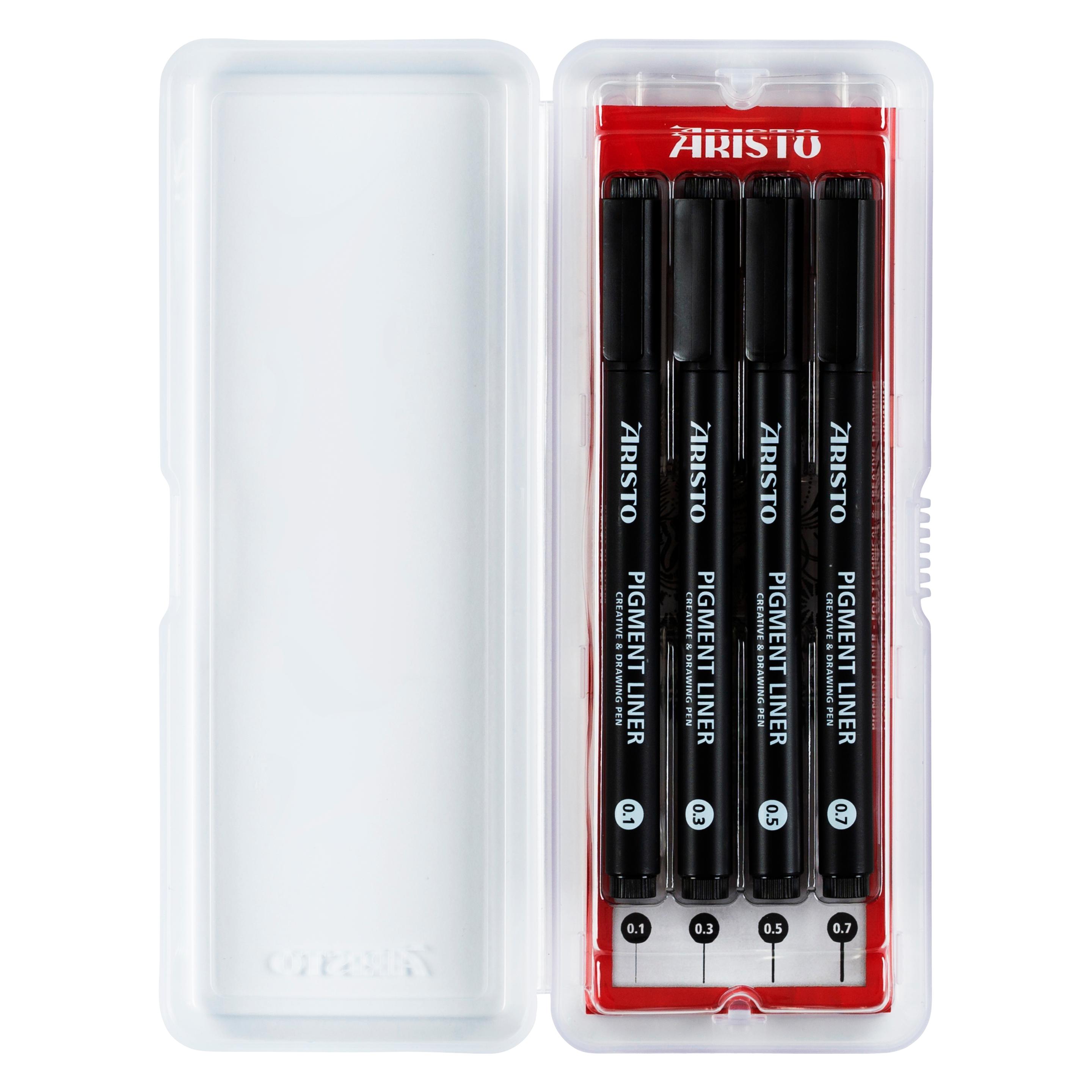 Aristo Pigmentliner 4er-Set, 0.1/0.3/0.5/0.7, schwarz (4x) (AR23554)