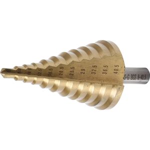 BGS-technic Stufenbohrer 1615, HSS-Stahl, 6 - 40,5 mm Ø, Zylinderschaft
