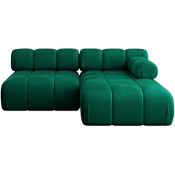 ECKSOFA modulares Sofa Razon-L1 - 190x160x70 cm Dunkelgrün Velours