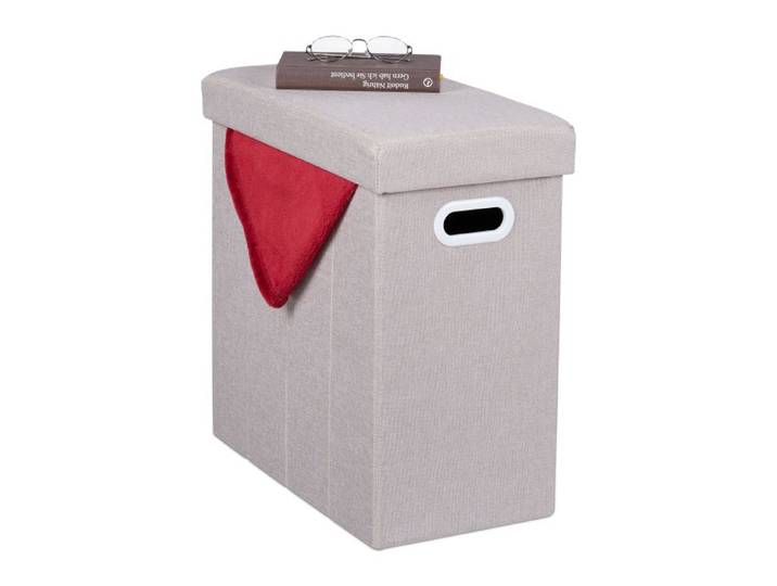 Relaxdays Sitzhocker mit Stauraum beige
