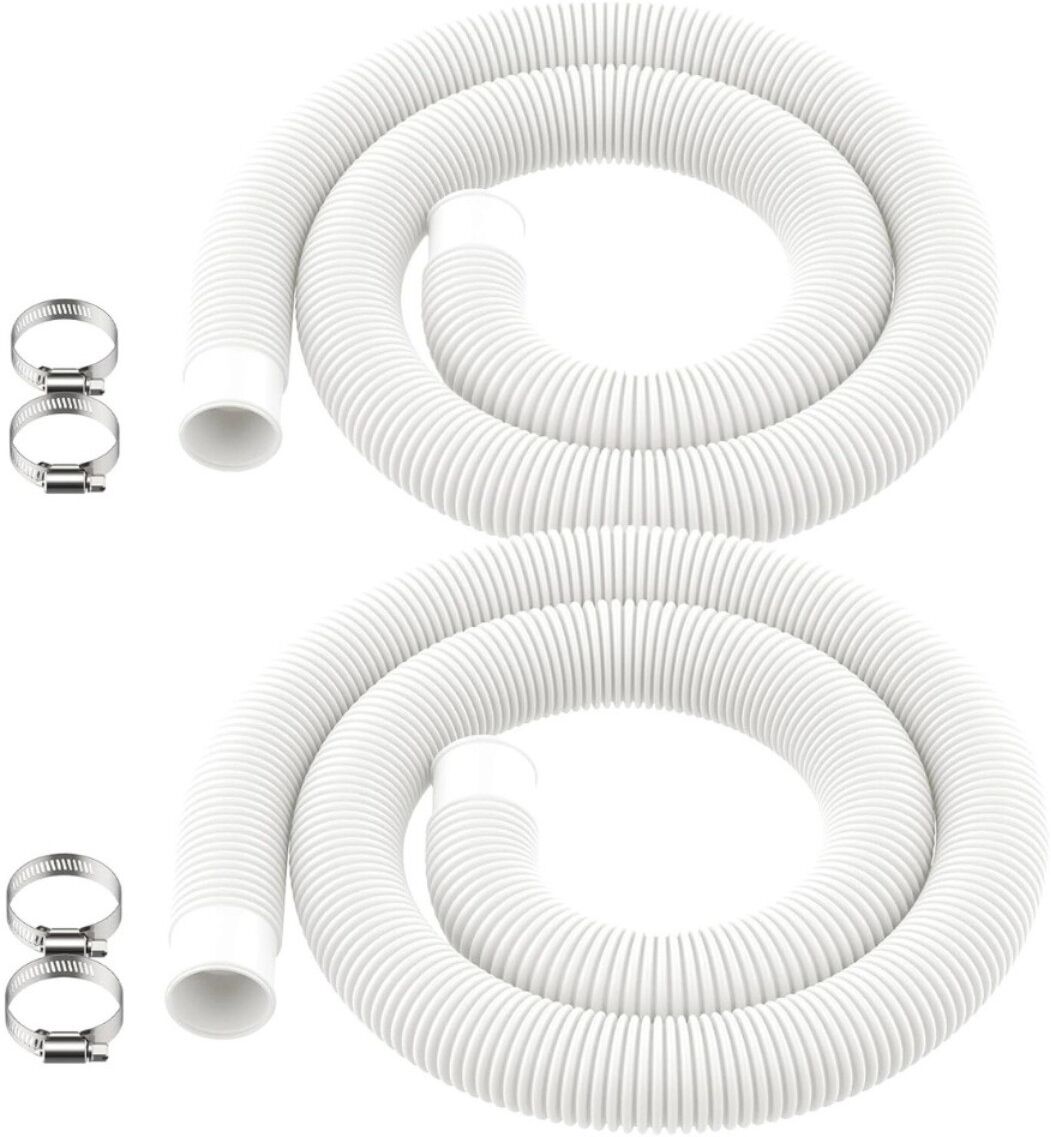 INF Poolschlauch-Set für Aufstellbecken 38mm - PE-Wellschlauch, 2 Schläuche mit 4 Schellen für Pumpenanschlüsse