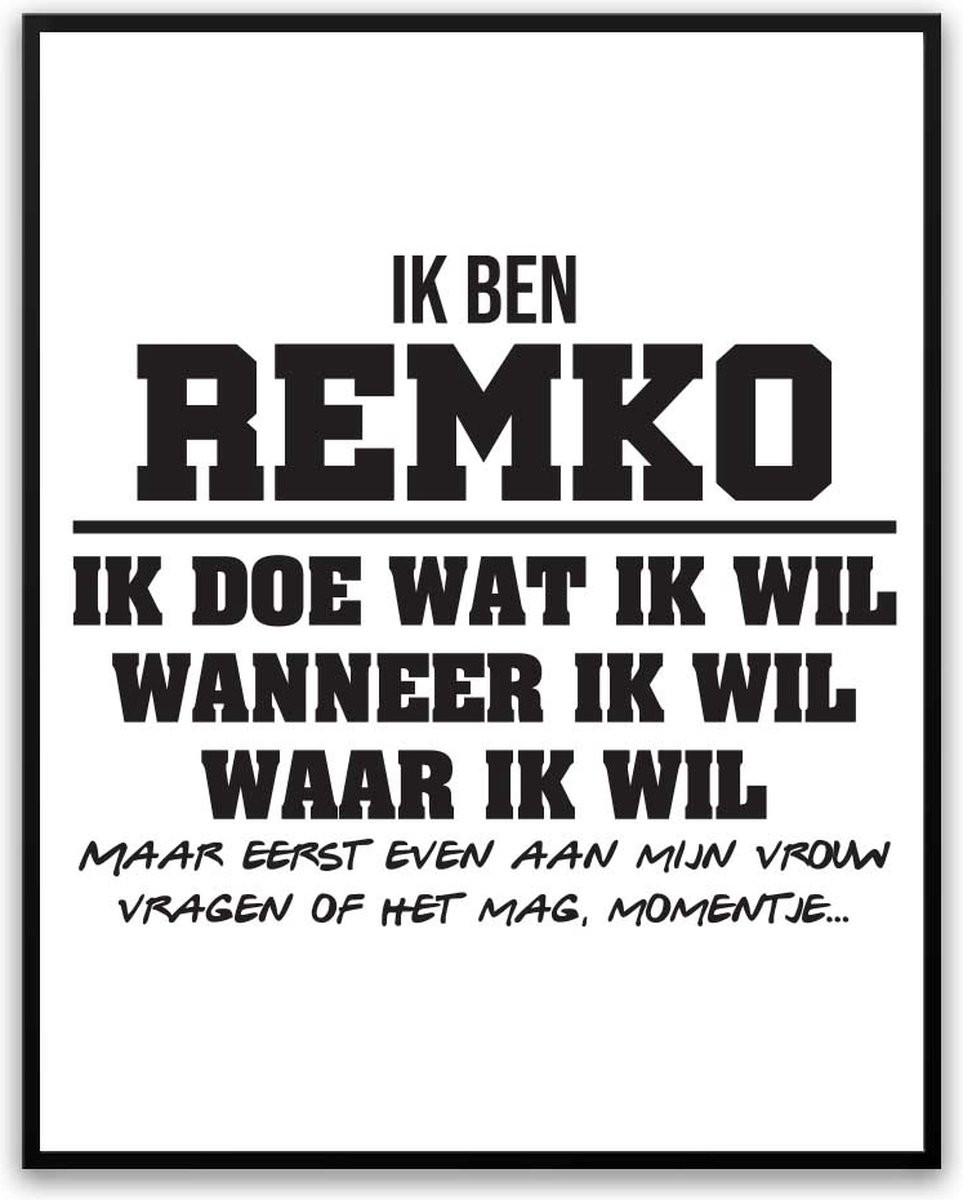 Remko Fotolijst met glas Man Vrouw - Grappige foto poster - 30 x 40 cm