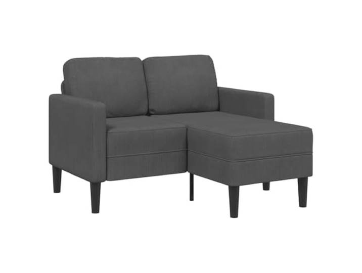 Todiikf 2-Sitzer Sofa L-Form mit Chaiselongue Dunkelgrau 125cm Leinen Kompakte Eckcouch aus atmungsaktivem Leinenstoff für kleine Wohnzimmer und Apartments, stabil und komfortabel.