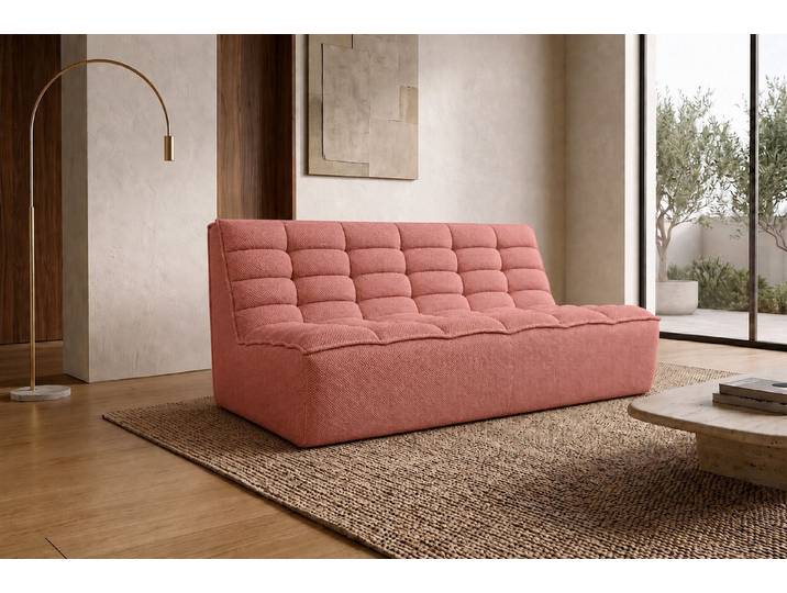 Kaiser Möbel Sofa Modulares 2-Sitzer im Plüschstoff POP LAZY, Einzelmöbel, Modulares Design, weiche Polsterung, 3D-Plüschstoff