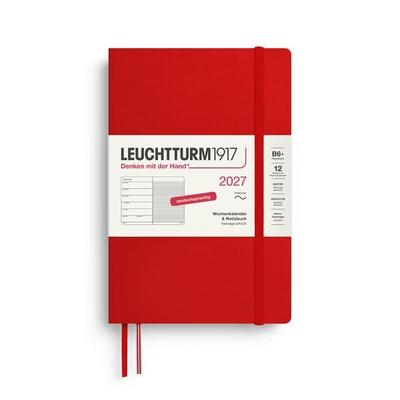 Wochenkalender & Notizbuch Paperback (B6+) 2027, Softcover, Cherry, Deutsch