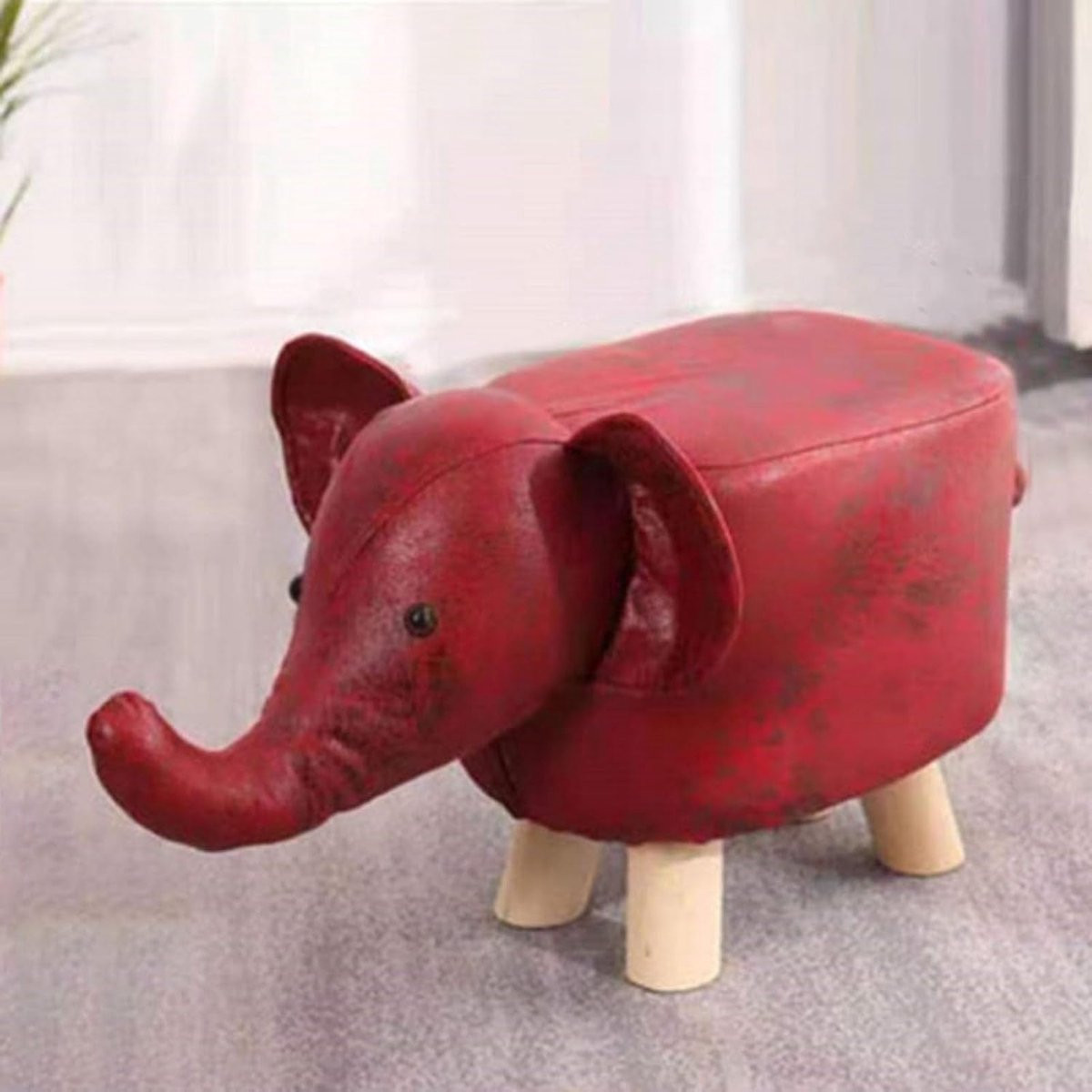 Rood Kinder Krukje Dieren Poef Zacht Gewatteerd