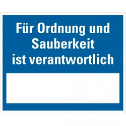 Dreifke® Aushang Für Ordnung und Sauberkeit..., zum Beschriften, Kunststoff, 250x200mm