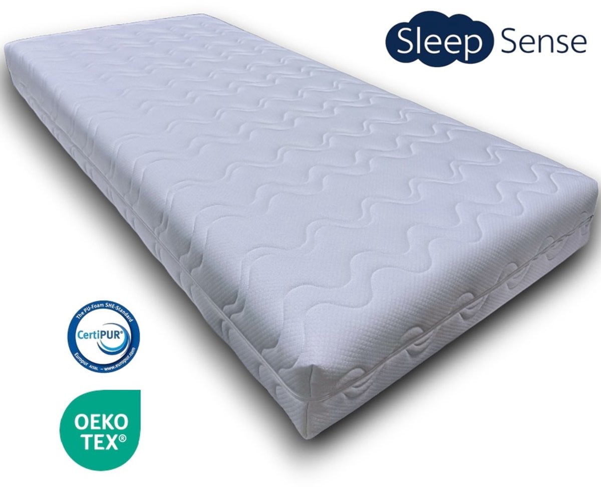 Sleep Sense kindermatras 90x200 cm - Koudschuim HR45 - met afritsbare hoes - Oekotex Certipur gecertificeerd