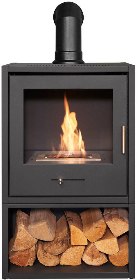 Adelbert Belfry Heating 52 cm W Black Bio-Ethanol Stove Black 113cm H x 52cm W x 35cm D