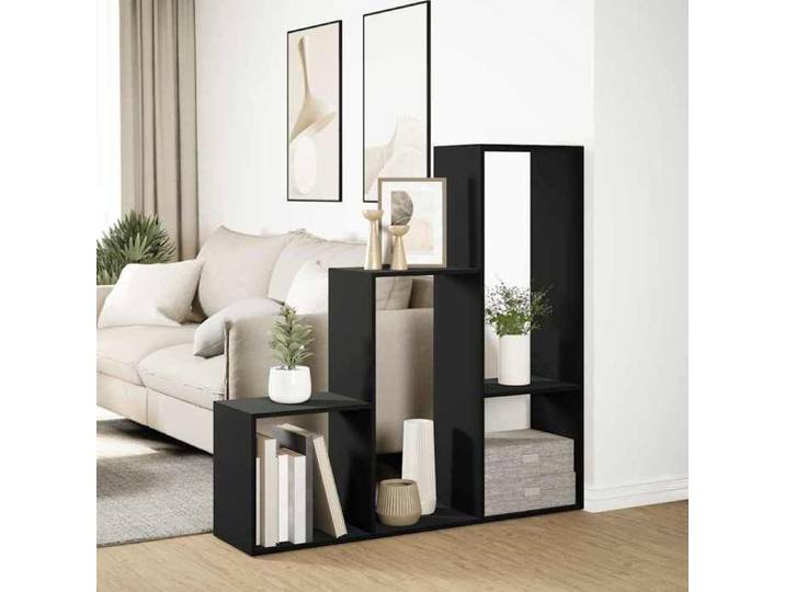 MEUBLE DE SEJOUR Noir - MODE Bibliothèque - Étagère - à 3 niveaux - noir 123x29x123 cm Nettoyer facile_09_5175