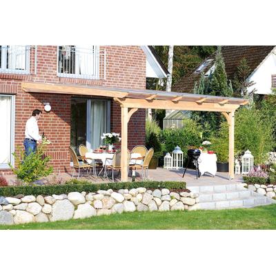 Terrassendach SKANHOLZ "Ravenna", beige (natur), B:648cm T:250cm, Douglasienholz, Terrassenüberdachungen, 648 cm Breite, verschiedene Tiefen