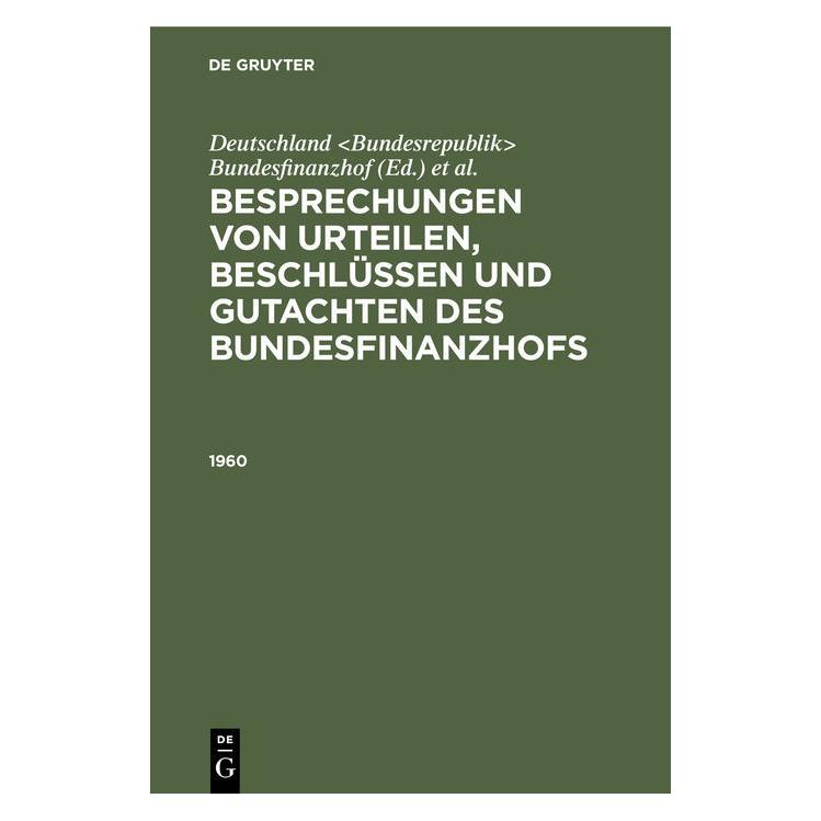 De Gruyter 1960 (Deutsch, Hardcover, Hans U. Loepelmann) (67770972)