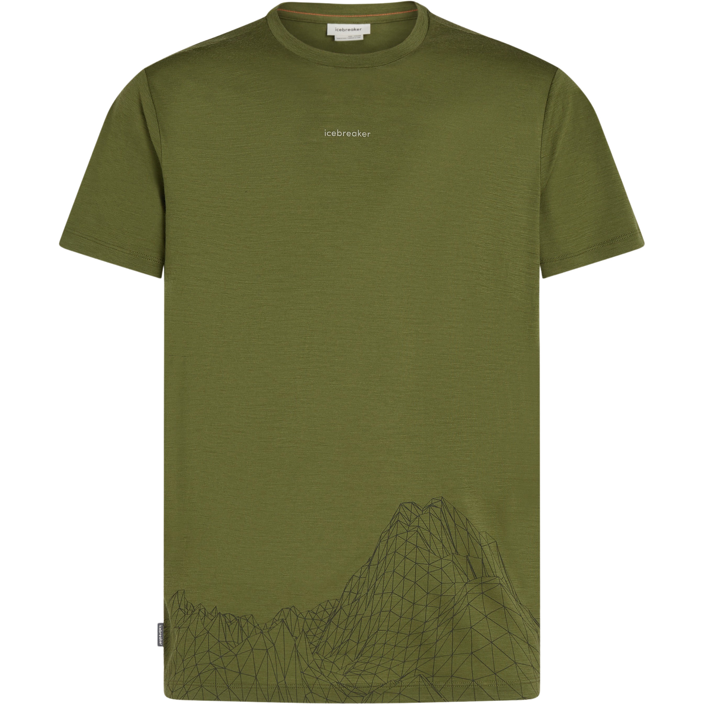 Icebreaker Merino 150 Tech Lite 3D Mapping Herren T-Shirts gruen Größe L Trekking Hautfreundlich Merinowolle