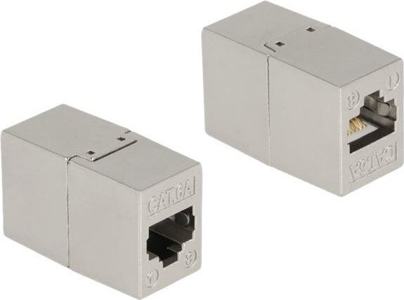 Delock RJ45-naar-RJ45 adapter Cat.6A met metalen behuizing