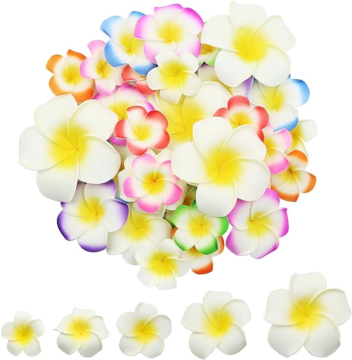 48 stuks Kunstmatige Plumeria Bloemen in diverse kleuren - Realistische foam bloemen voor bruiloft, feest en decoratie