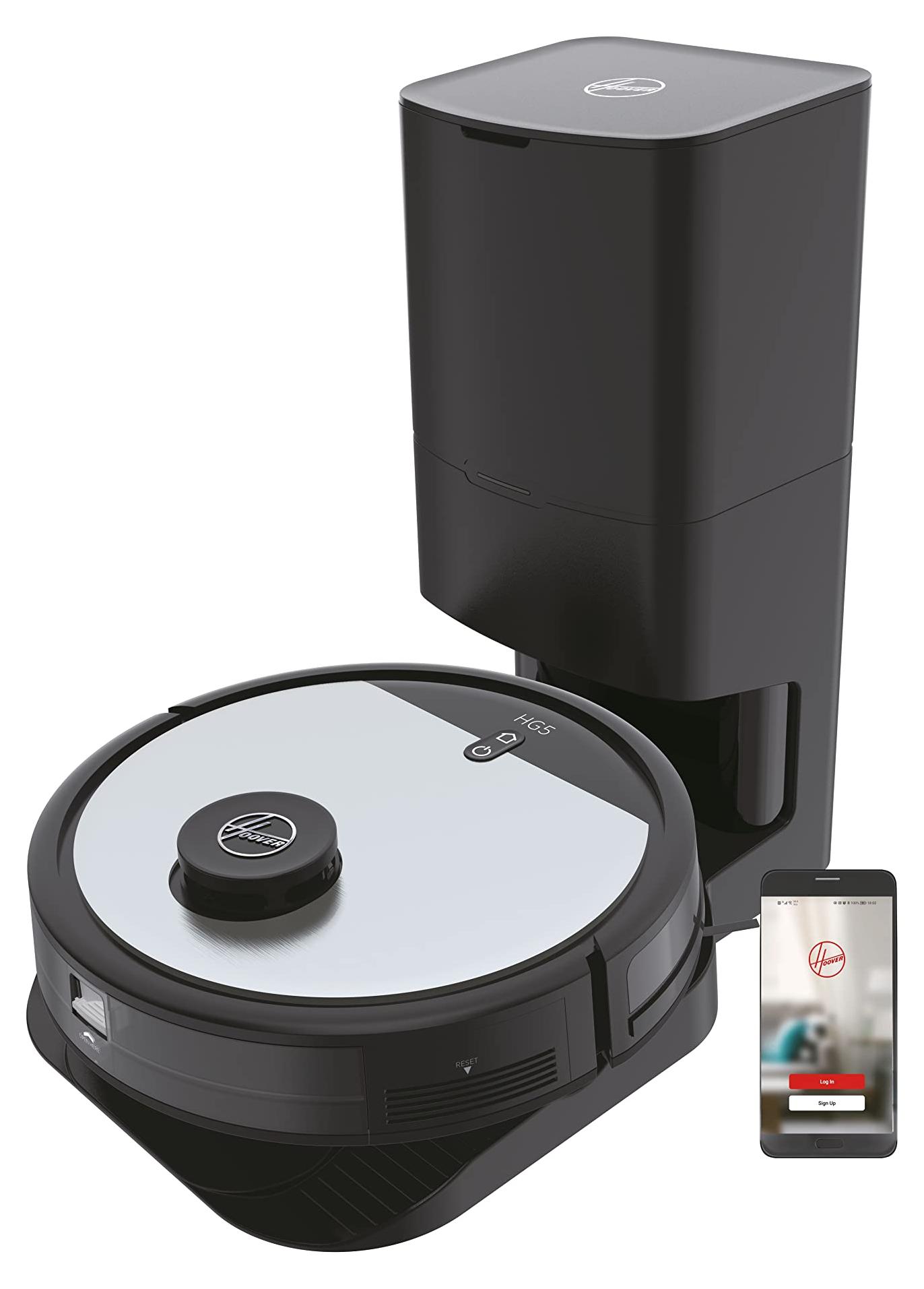 Hoover HG550DP 011, Beutellos, Grau, Rund, Gummi, Ladend, 68 dB
