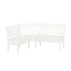 maison bleue Truhen-Eckbank massiv Bendix ¦ weiß ¦ Maße (cm): H: 93