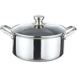 Kochtopf ø24cm mit Wabenstruktur, aus Edelstahl - Induktionsgeeignet