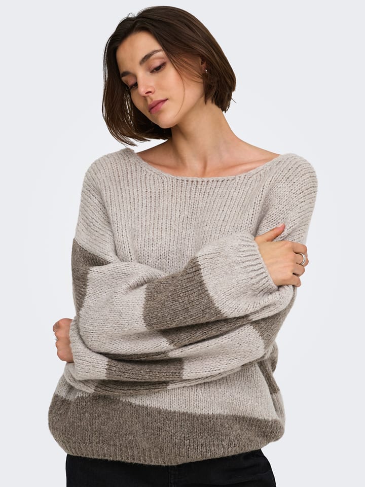 JDY Pullover in Taupe - S