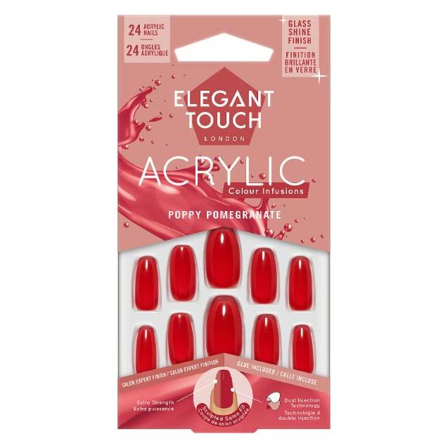 Elegant Touch - Colour Acrylics- Poppy Pomegranate (Kunstnägel, Rot) (1300189)