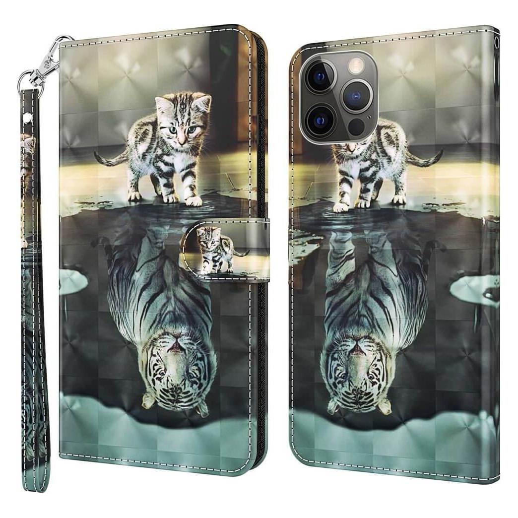 Cover-Discount iPhone 14 Pro Max - Etui Glitzer Effekt Katze (Apple iPhone 14 Pro Max) (101135257C)