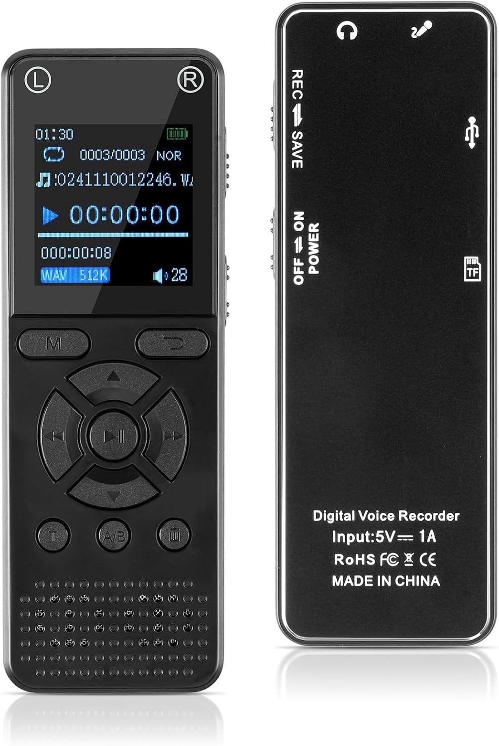 64GB Voice Recorder met Ruisonderdrukking voor Duidelijke Opnames