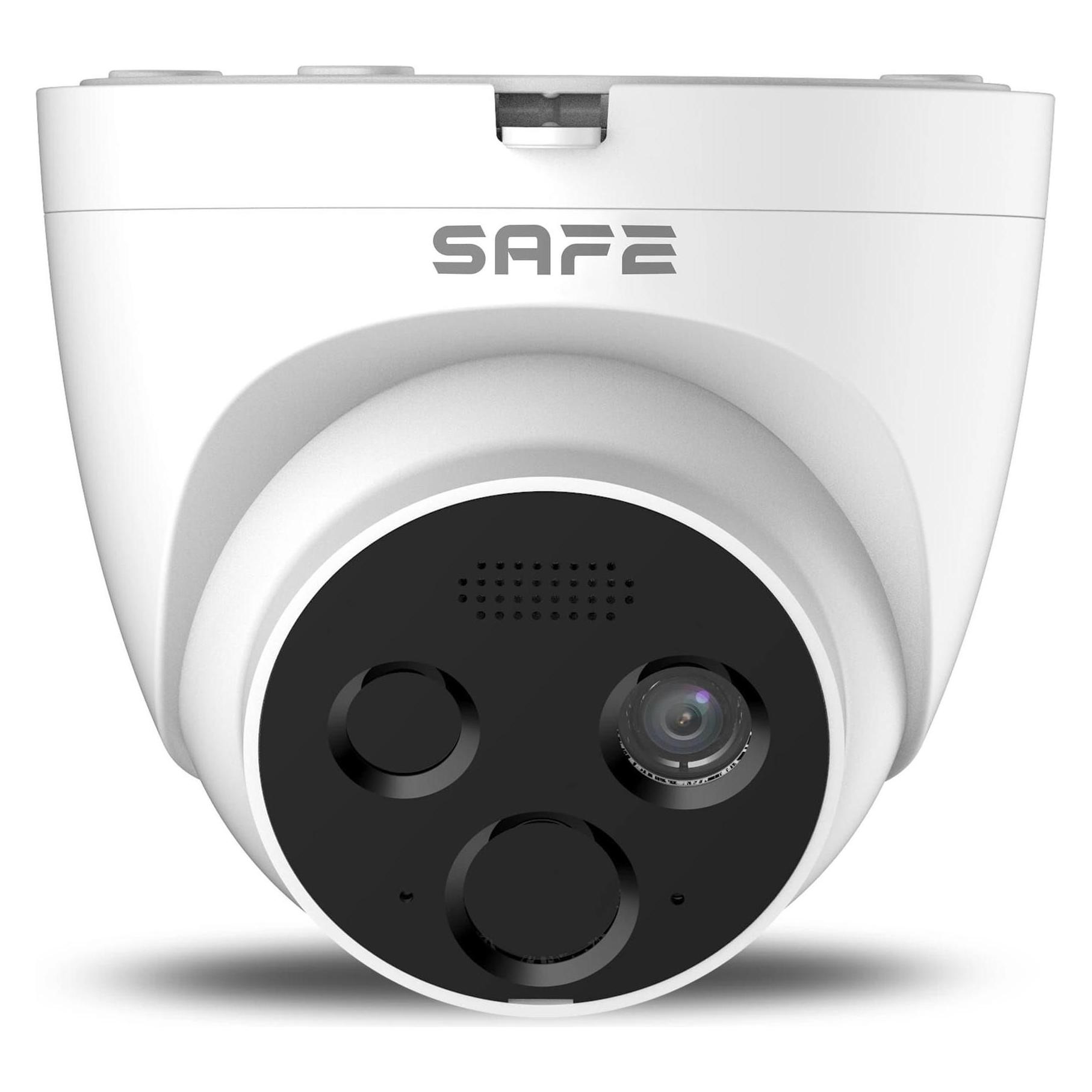 SafeHome SAFE Turret Cam AI weiss / Dual-Sensor-IP-Wärmebildkamera mit KI: Flammen- und Temperaturerkennung (SAFE64220)