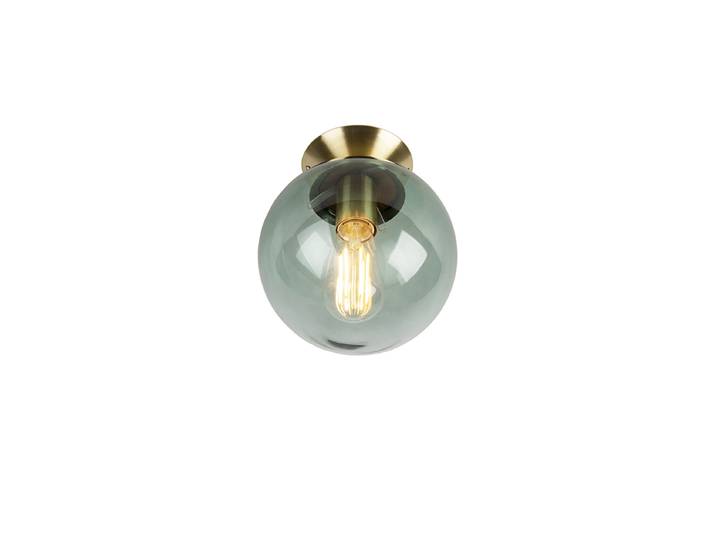 Plafonnier Art déco en laiton avec verre vert - Pallon