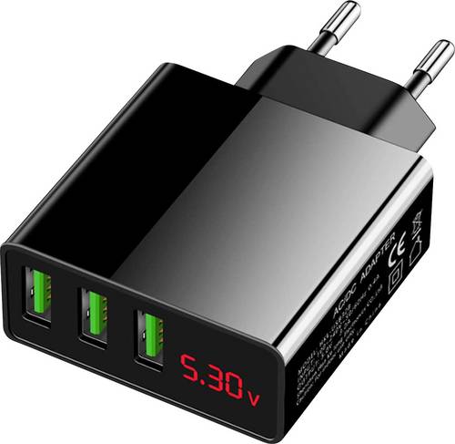 Eaxus USB-Ladegerät 3-Fach USB Ladegerät 45W 3x USB-A Schwarz Schnellladegerät