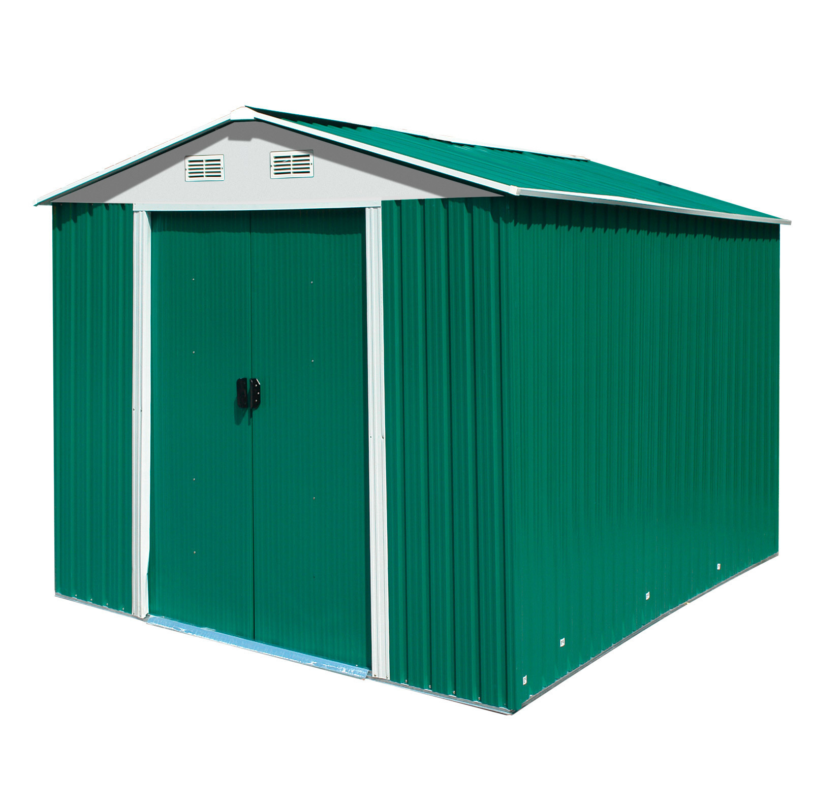 Metall Garten Gerätehaus Geräteschuppen Gartenhaus Schuppen grün 236x174,5x206
