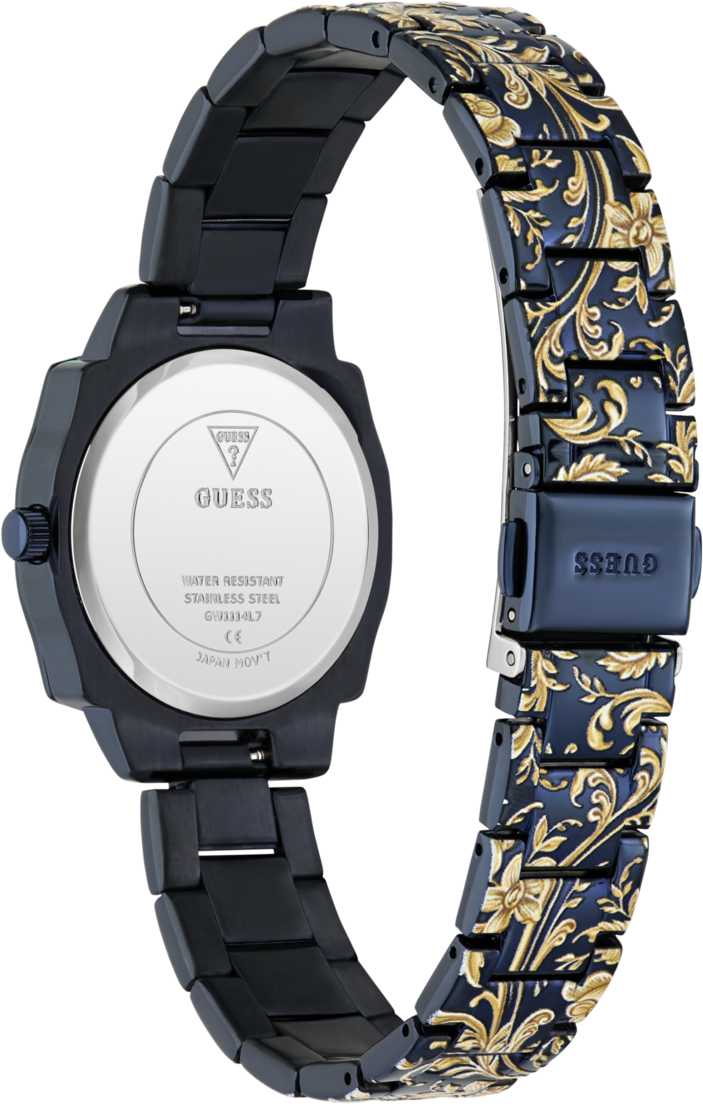 Quarzuhr GUESS "OLIVIA", bunt (bunt, bunt), Armbanduhren, Damen, bunt, Quarzuhr, Armbanduhr, Damenuhr, Edelstahlarmband, analog
