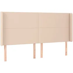 vidaXL Kopfteil mit Ohren Cappuccino-Braun 183x16x118/128cm Kunstleder