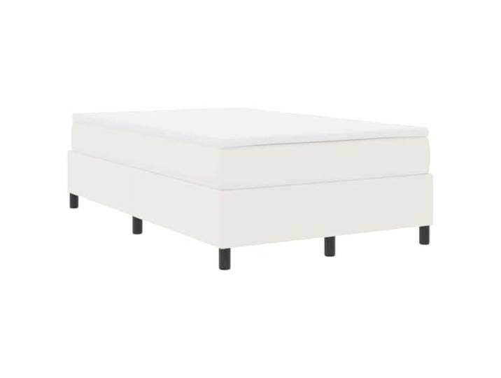 PUGYNBK Boxspringbett, cremefarben, 120 x 190 cm, Cordstoff Basis mit Federkernmatratze, Holzrahmen, Kunststofffüße, mittlere Festigkeit