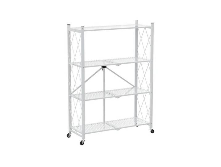 BERLINLODGE® Schwerlastregal Mehrzweckregal Wohnreal Küchenregal Rollbares Klappregal KLAP, Schnell aufgeklappt, platzsparend verstaut, 50 kg Tragkraft je Ebene