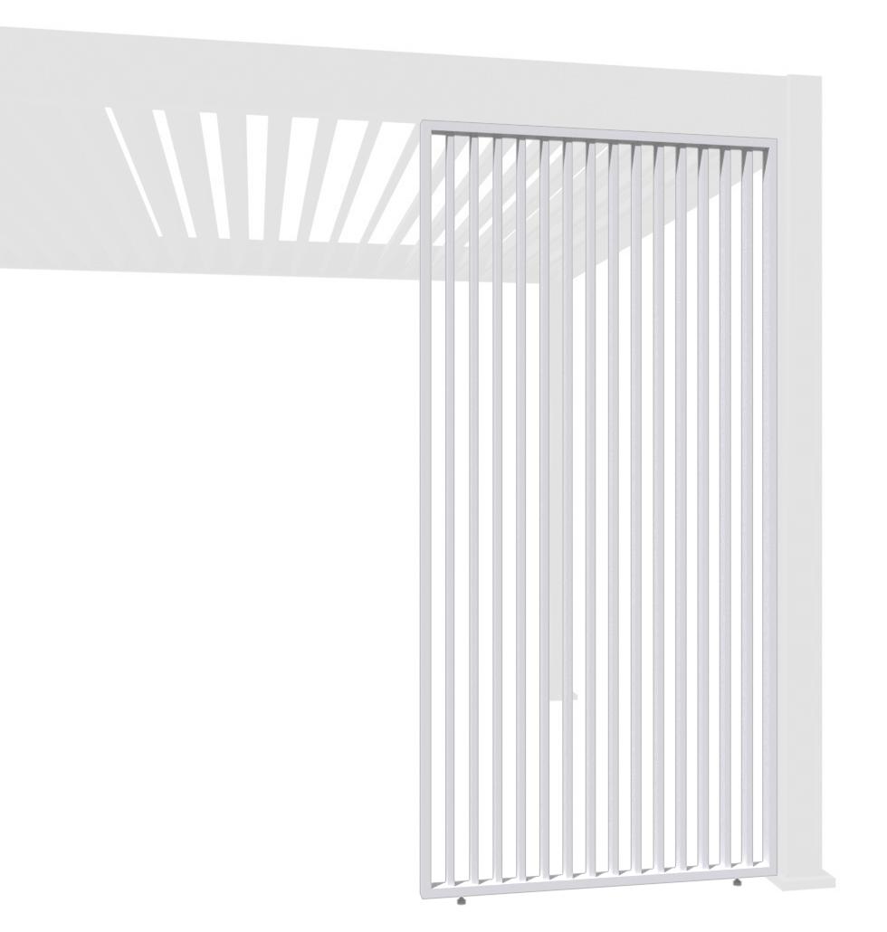 Weide vertikale Lamellenwand Sichtschutz für Pergola Aluminium Weiß1.23 Meter