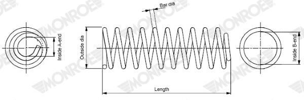 Monroe Fahrwerksfeder Oespectrum Springs Sp3882 Für Mini