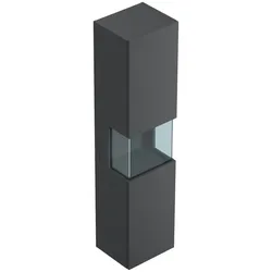 Badezimmer Hochschrank 150cm  Softclose Wandmontage Glaselement weiß Hgl