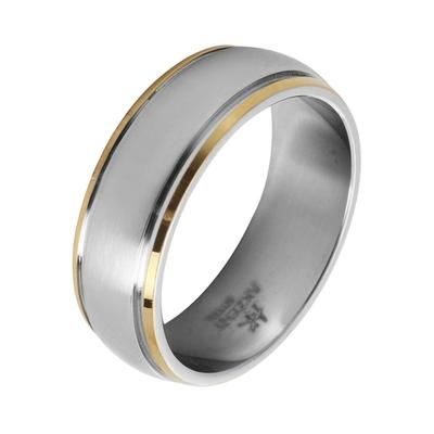 Fingerring AKZENT "Dori, langlebig" Gr. 56, bunt (bicolor), Fingerringe, Damen, 56, Edelstahl, Fingerring