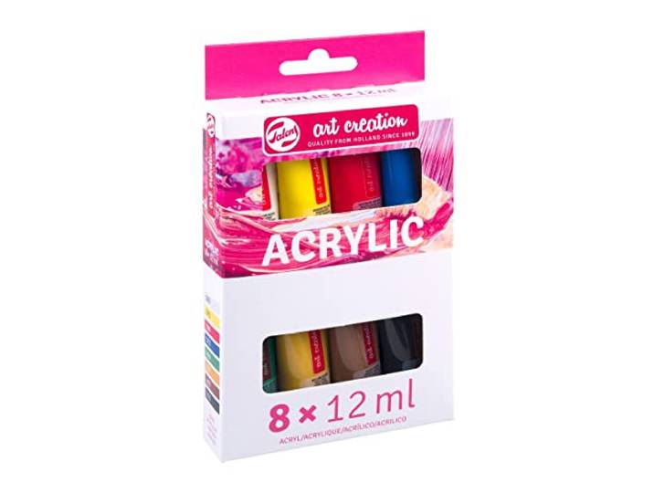 Talens Art Creation Acrylverf Starter Set, 8 Kleuren (12 ml tubes) Schilderen voor Volwassenen