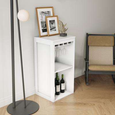 Modular Wine Bar Cabinet with Storage Shelves with Hutch for Dining Room