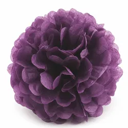 Creativery 1 Pompon 12cm Seidenpapier Pompoms Papierblumen Hängedeko Partydeko Klein Lila