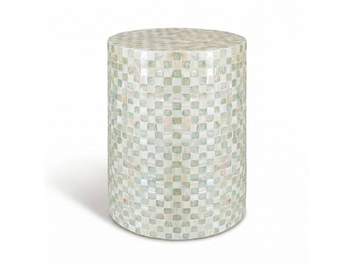Table d'appoint en coquille de capiz verte