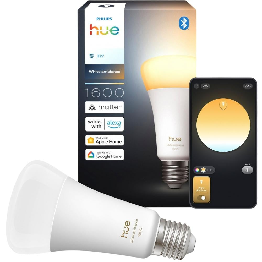 Philips Hue A67 Connected LED-lamp met E27 fitting, Warm wit licht, 11,8W en 1600 lumen