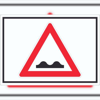 HB-Druck Aufkleber Achtung unebene Fahrbahn Symbol A0 (841x1189mm)