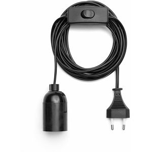 LEDmaxx Lampenfassung 9802S, schwarz, 350 cm Anschlusskabel, mit Schalter und E27-Fassung