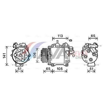 AVA CLEVER CHOICE Kompressor, Klimaanlage hdak263 für HONDA ACURA