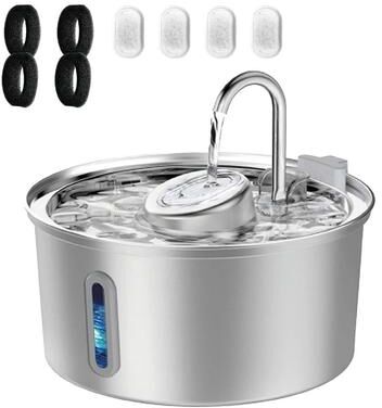 Uplifted Finds 3.2L Stainless Steel Smart View Water Fountain water 4 Chips