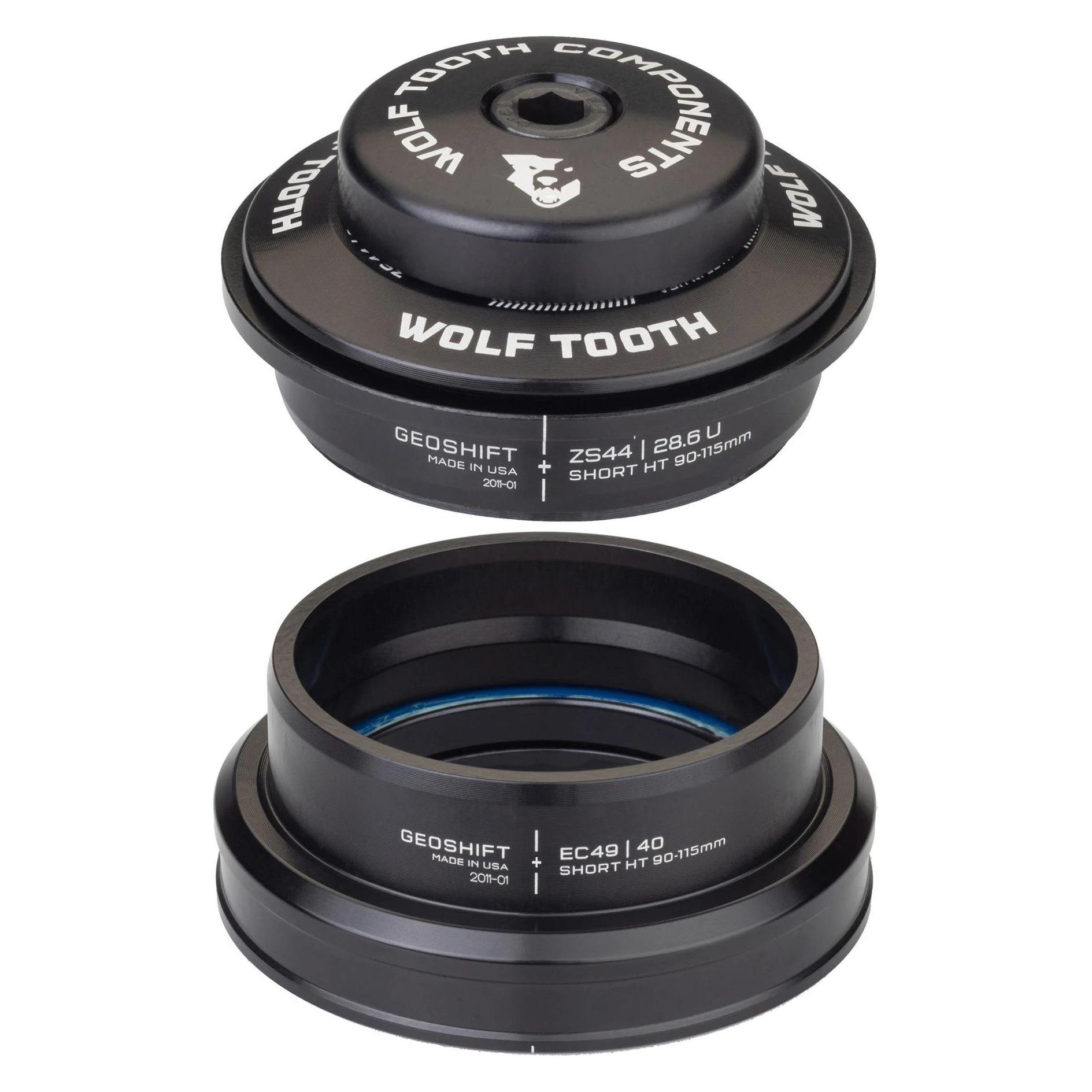 Wolf Tooth GeoShift Performance Steuersatz, 1°, short, 1.5", ZS44/28.6 | EC49/40, black (ZSEC49L-G1-S-BLK-B)