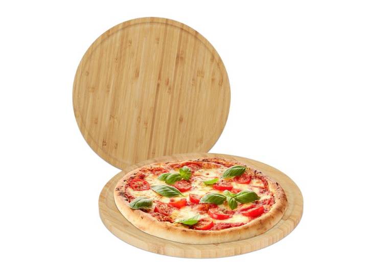 Relaxdays Bamboe pizzaplank in set van 2